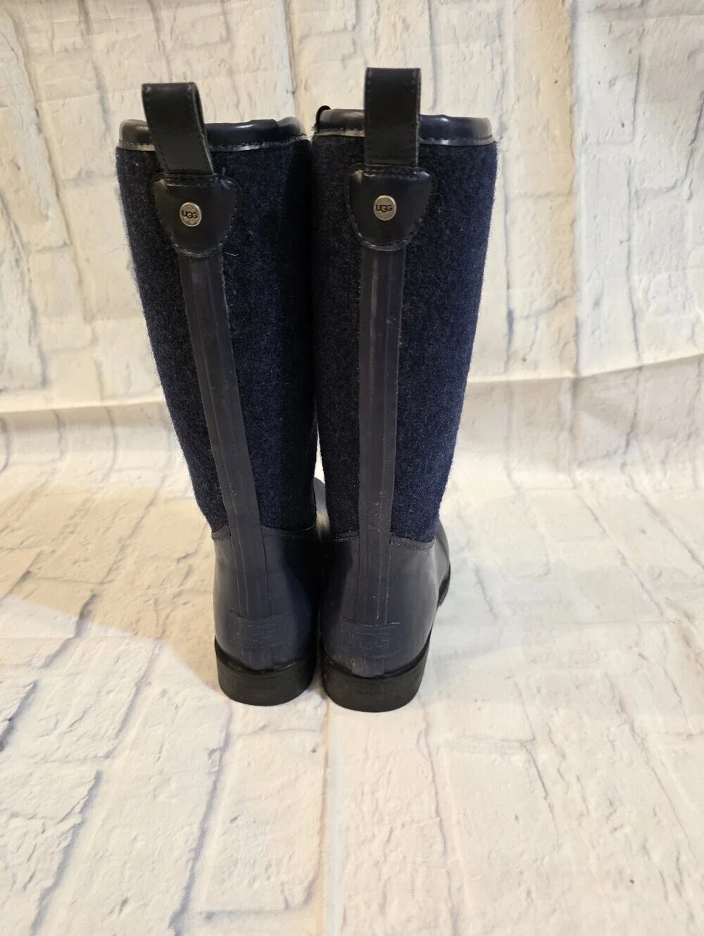 UGG Navy and Navy Tall Winter Rain Boots